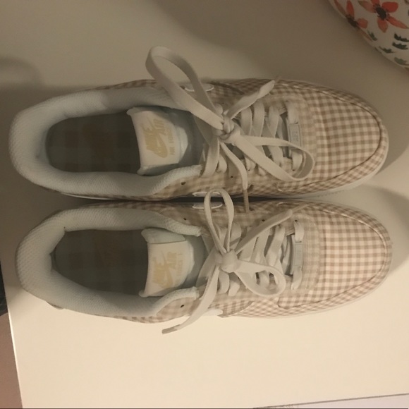 nike air force 1 gingham pack beige white